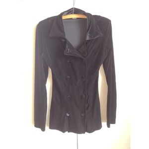 Vtg 90s Y2k Whimsigoth Blazer Luly K Velvet Jacket Double Breasted S Grunge Punk